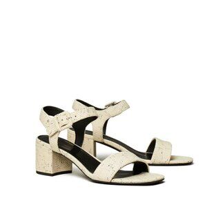 TORY BURCH Double T City Sandal, Grain, 9, NWT